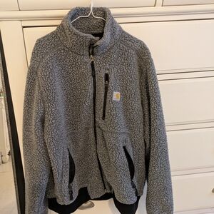 Gray Sherpa Fleece Jacket
